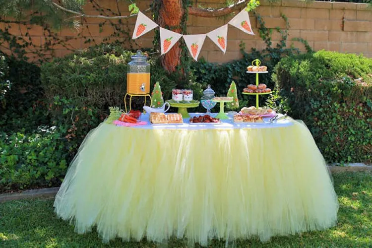 Горячая Распродажа декоративная Тюлевая пачка для стола Зимняя юбка в стране