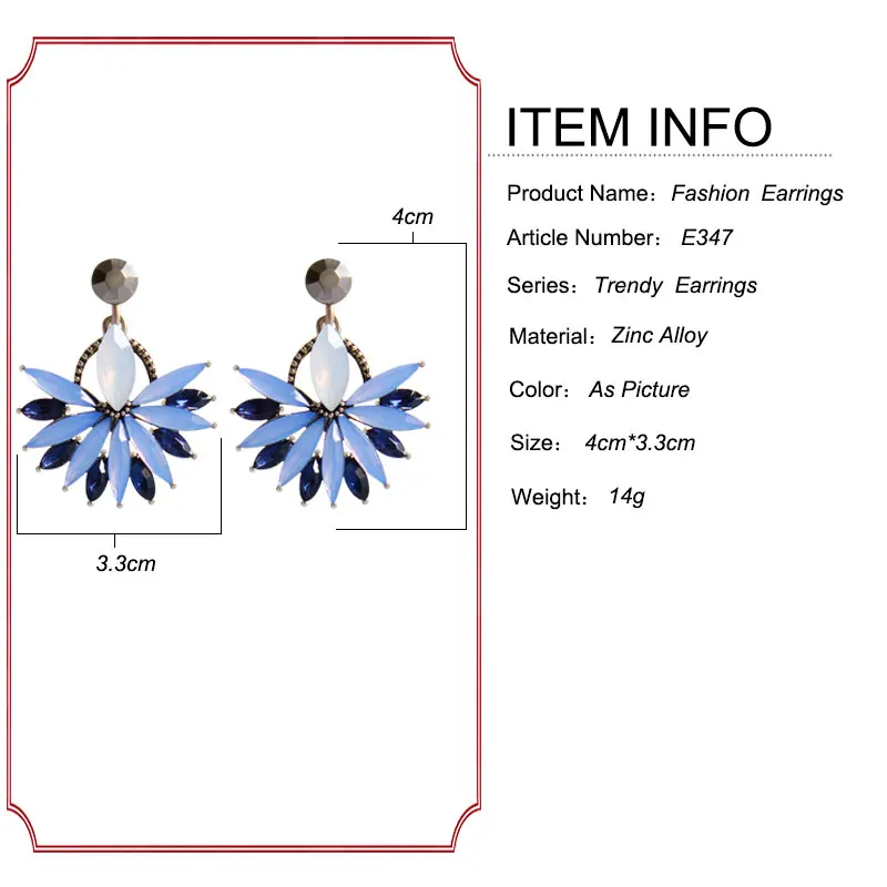 F &amp U бренд 2017 новинка модные популярные роскошные серьги в форме вентилятора