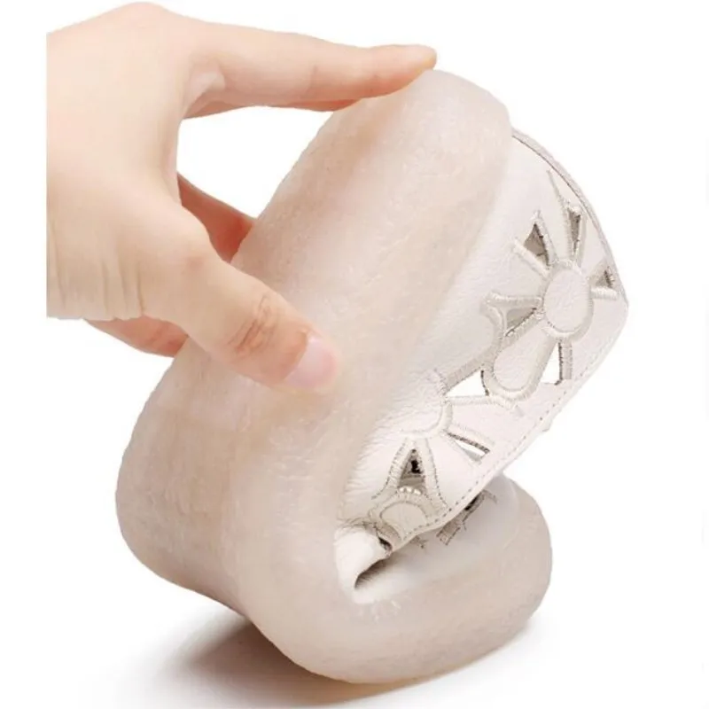 Сандалии женские из натуральной кожи босоножки с перфорацией лоферы