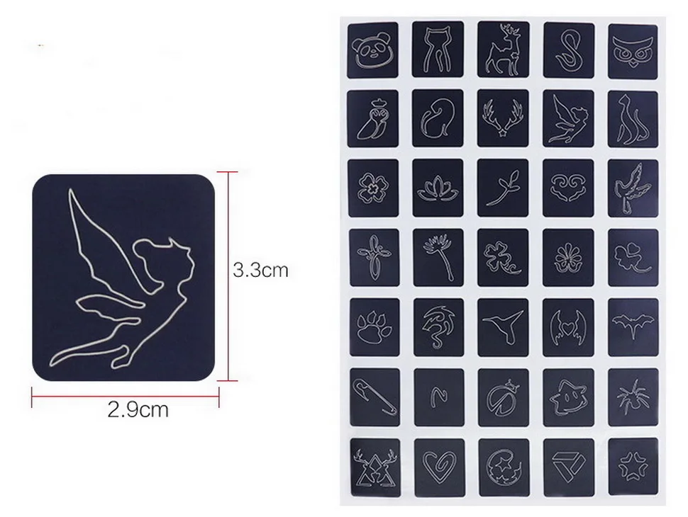 

118 pcs Waterproof Small Tattoo Stencil Cute Drawing Templates Cat Flower Alphabet Airbrush Henna Tattoo templates