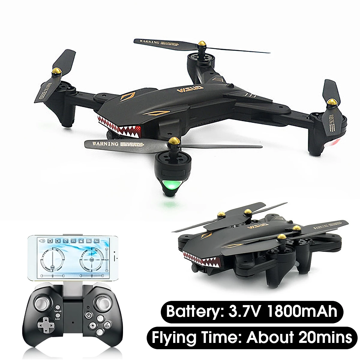 VISUO XS809S BATTLES SHARKS 720P wifi FPV с широкоугольной HD камерой складной 20 минут время полета RC Квадрокоптер RTF VS XS809HW