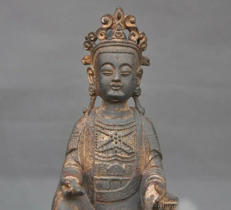 Свадебное Украшение 9 &quotТибетский буддизм бронзовый позолоченный Tara Kwan yin богиня