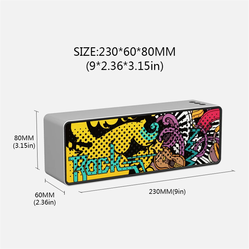 Беспроводная Bluetooth-колонка Портативная колонка с граффити стерео сабвуфер