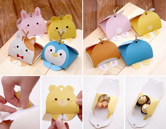 50 шт. DIY милые сафари животные моделирующие конфеты коробка дети первый день