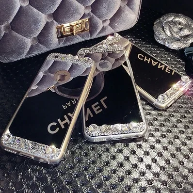 Зеркало Роскошные Алмазный Rhinestone TPU чехол для iPhone 6 6S 4.7/плюс 5.5 мягкий силиконовый