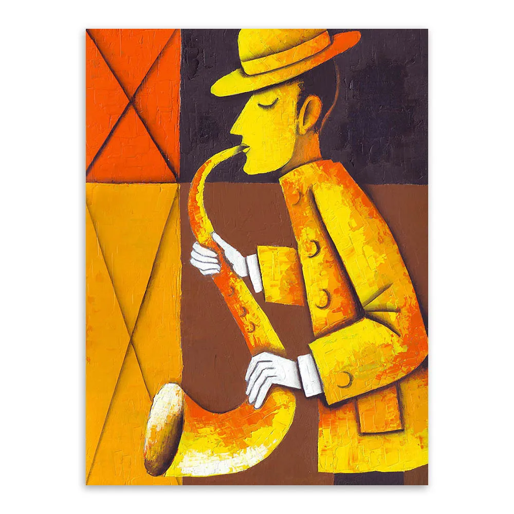 Современный акварельный Ретро винтажный музыкальный холст A4 художественный