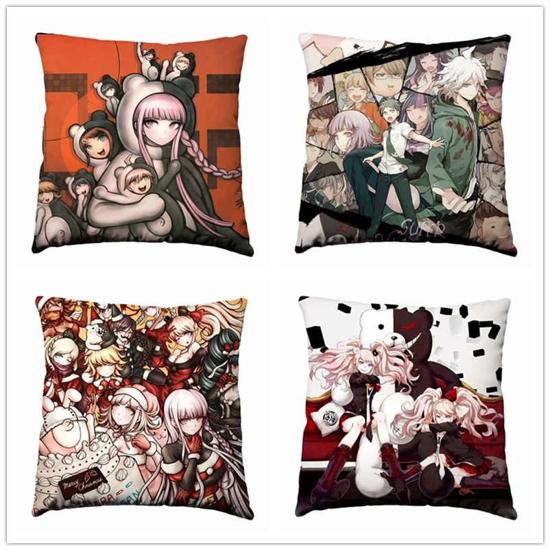 Аниме Манга DanganRonpa 40 х 40 см Подушка Чехол Декоративные индивидуальные сиденья постельные принадлежности Подушка Чехол