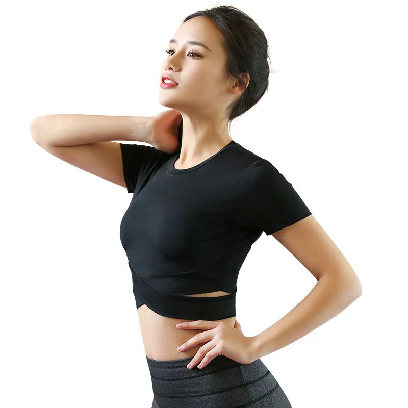 Женские сексуальные спортивные топы футболки для йоги фитнеса тонкие