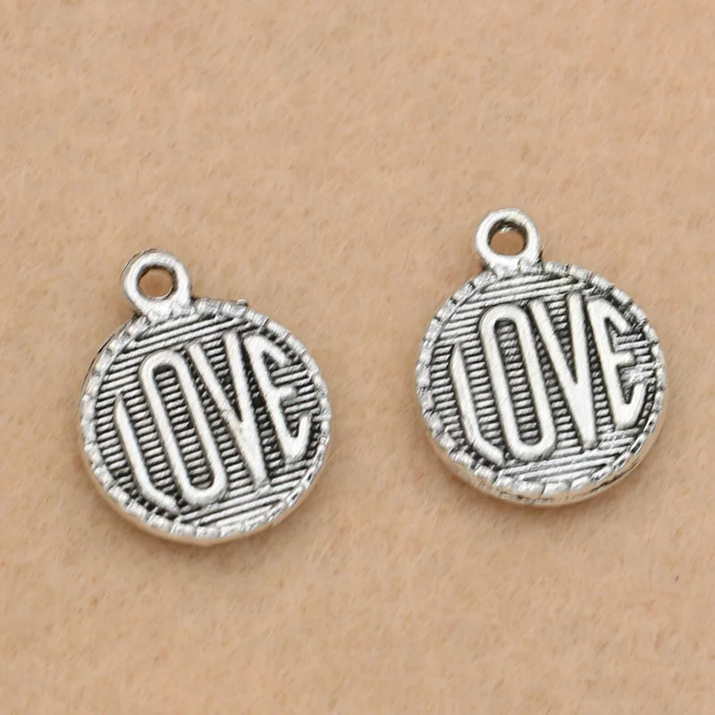 KJjewel античные с серебристым покрытием очаровательный кулон надписью &quotLove&quot для