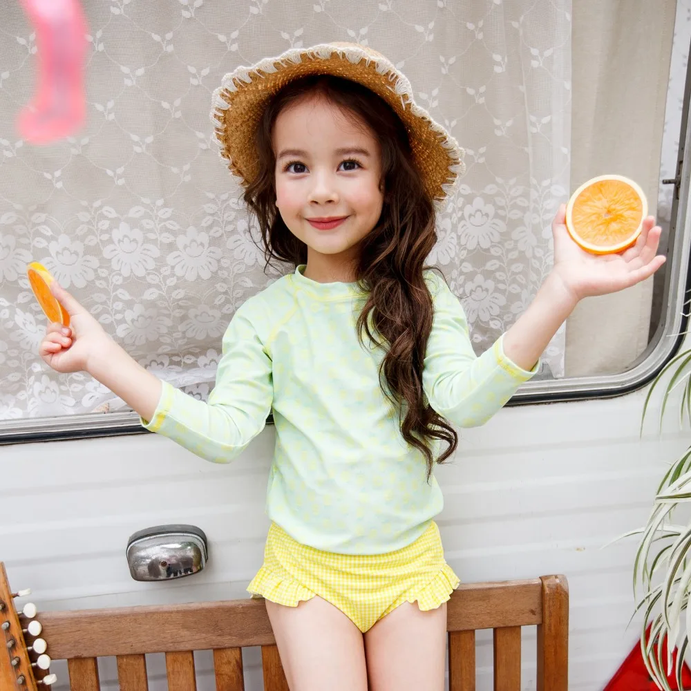 Купальник для девочек 3 10 лет с длинным рукавом и защитой от УФ лучей|set girl|set long