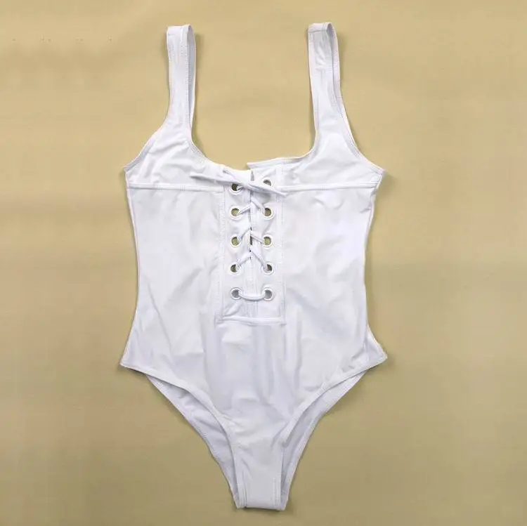 Белый черный красный хит продаж Цельный купальник Монокини Одноцветный с