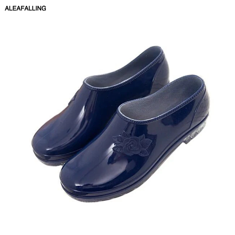 Aleafalling/женские непромокаемые сапоги водонепроницаемая обувь без шнуровки для