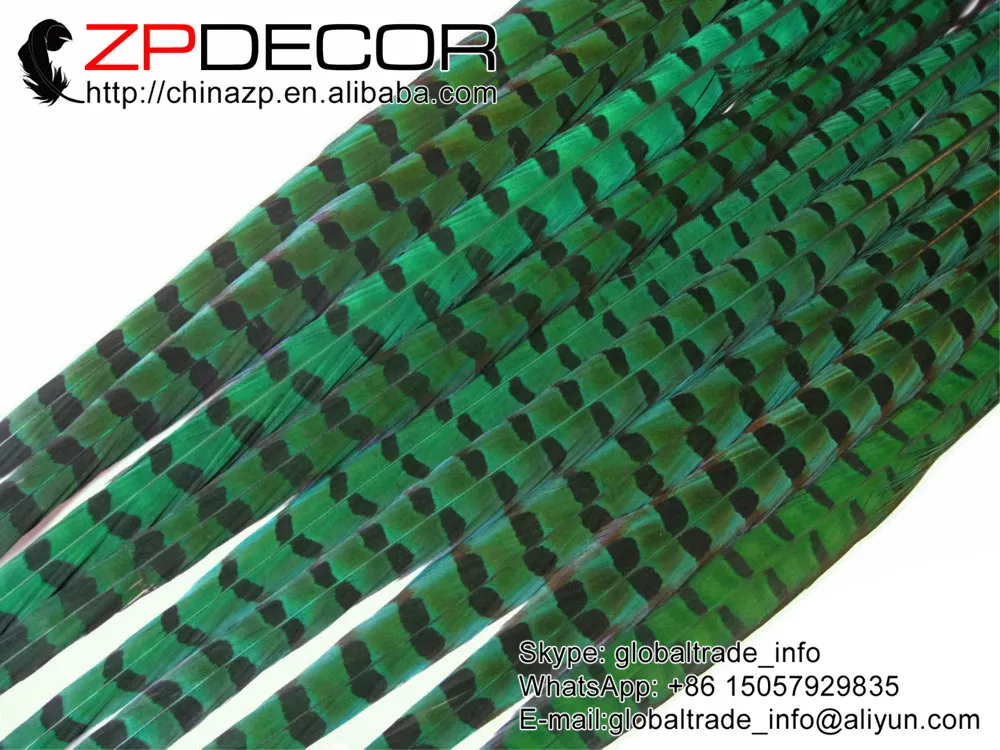 ZPDECOR 100 pieces50 55cm(20 22 дюйма) ручная Сортировка зеленая окрашенная колечко хвост