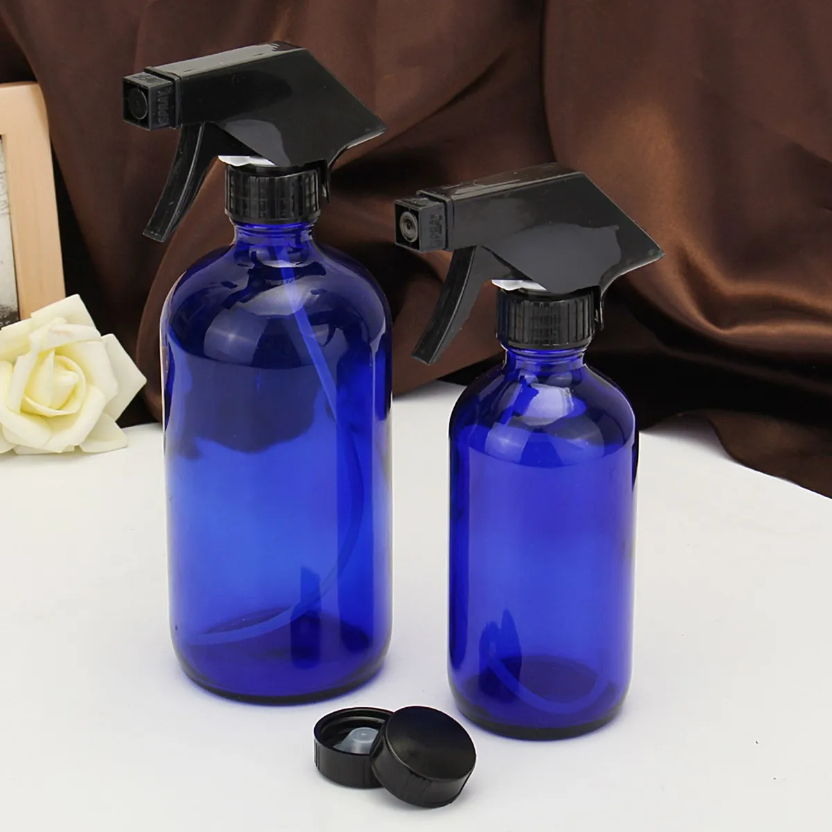 Синий стеклянный флакон с распылителем 250 мл 500 мл|water bottle container|bottle containerspray |