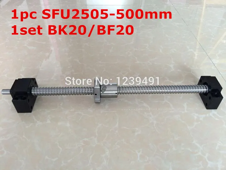 SFU2505 500 мм шариковый винт с концевой обработкой + BK20/BF20 Поддержка ЧПУ частей|cnc