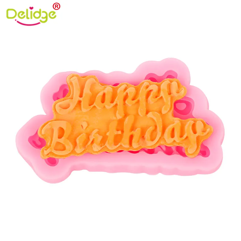 3D DIY Handmade Chocolate Ice Jelly Mold Happy Birthday Letters Silicone Baby Party Decorating Baking Accessory | Дом и сад