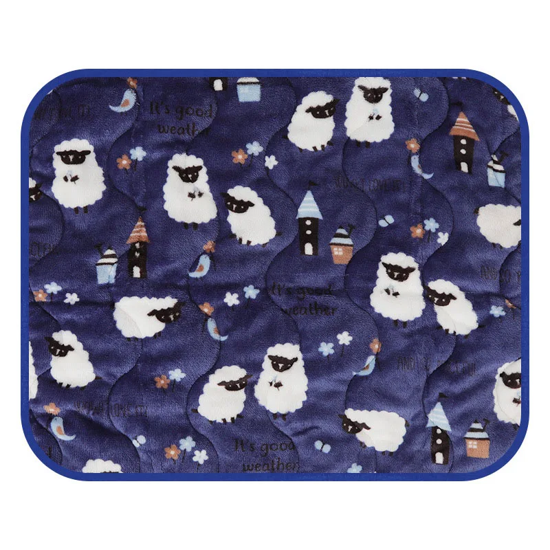 blue-c HEYPET, коврик для домашних животных, для дома, собаки и кошки, кровать, коврик для собак, коралловый флис, с принтом, теплый зимний для кошек, собак, коврики, одеяло, подушка для сна - Цвет: blue-c