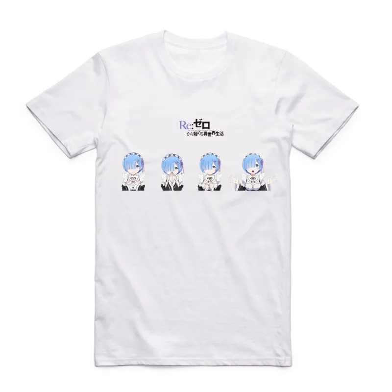 Футболка унисекс с коротким рукавом круглым вырезом и принтом Re:Zero REM|Мужские