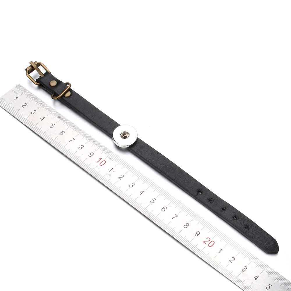 Хит продаж богемский кожаный браслет с кнопкой подходит для 18 мм кнопки