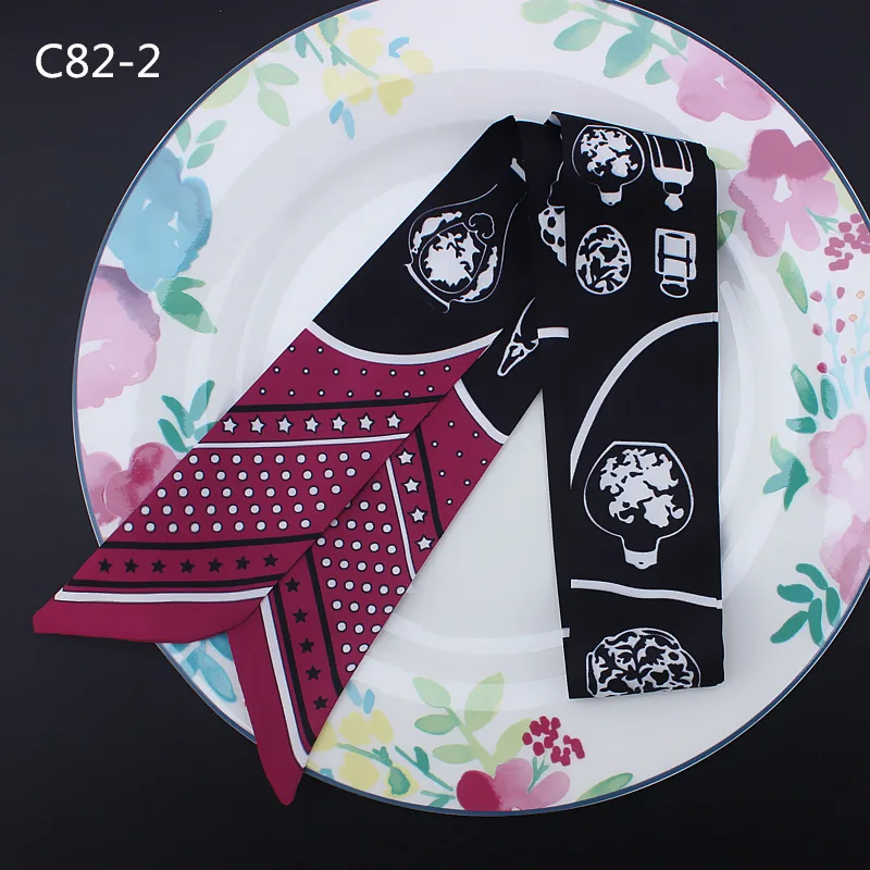 Bottle and Dot Print New Arrival Lady Silk Feeling Riband Bags Scarf Small Ribbon Hair Band Bandeaus Choker Wholesale BD77 |