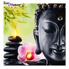 Алмазная живопись сделай сам, Орхидея, Будда, полная стразы, вышивка крестиком, квадратная мозаика, алмазная вышивка, украшение для дома ASF552