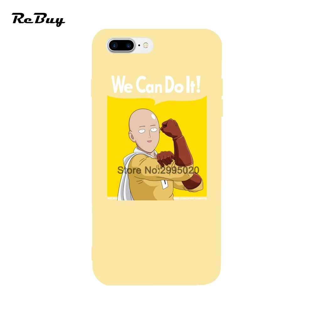One Punch Man Can Do It Soft TPU Colorful Covers Case For iPhone 6 6S 7 8 Plus X 4.7/5.5 Inch |