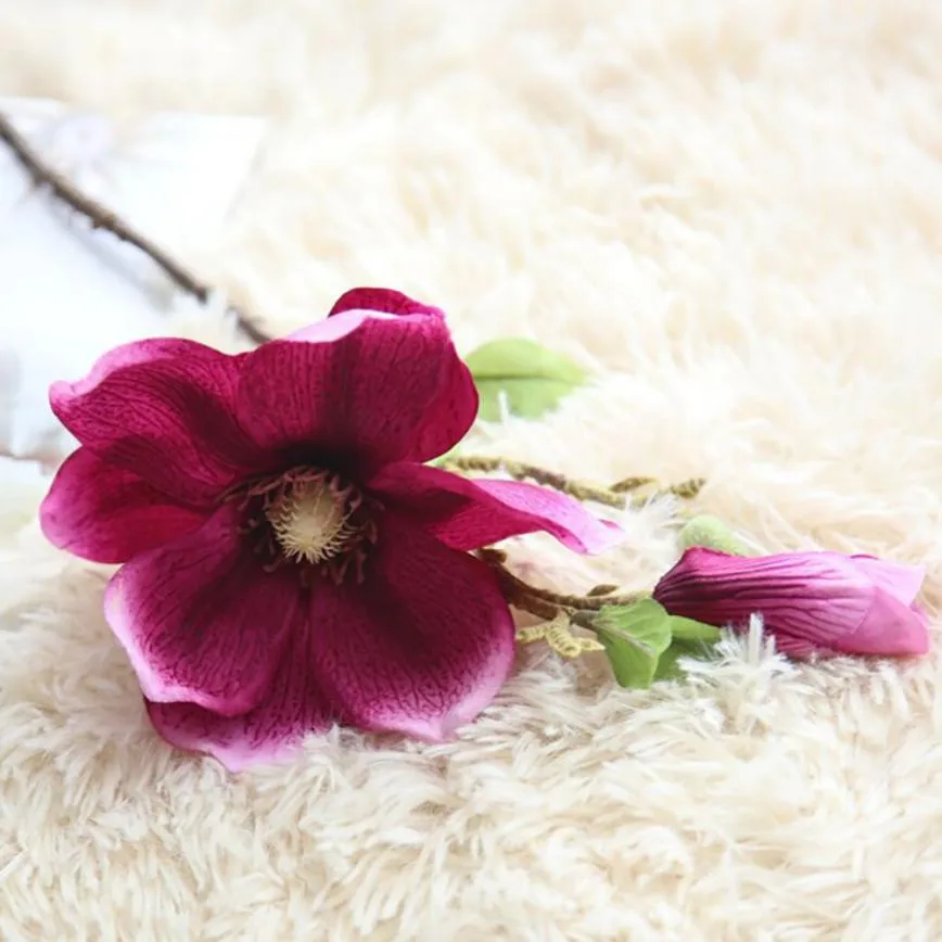 Современная мода 37 см искусственные поддельные цветы лист магнолии цветочный