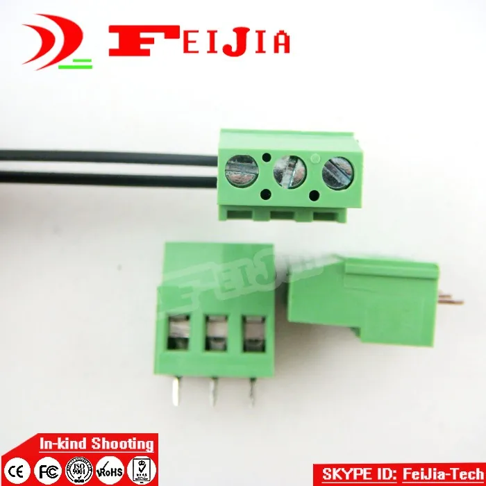 Бесплатная доставка 100 шт 129-5.0-3P винт 3Pin 5 0 мм Staight Pin PCB клеммный блок коннектор