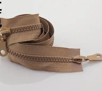 khaki Карамельный цвет#5 смола молния двойные сплавы одежды пальто молния 80 см Двусторонняя разделяющая молния одежды молнии - Цвет: khaki