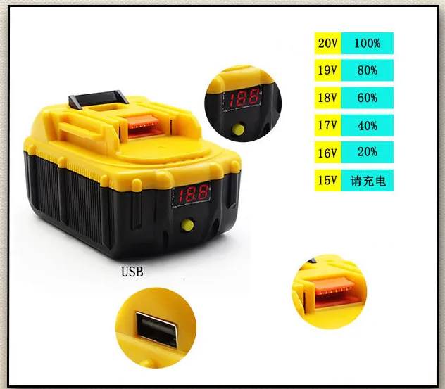 USB Батарея 6000 мАч Замена для Makita BL1815 BL1830 BL1835 LXT400 194204-5 194205-3 194309-1 BDF450 18V(цельнокроеное платье