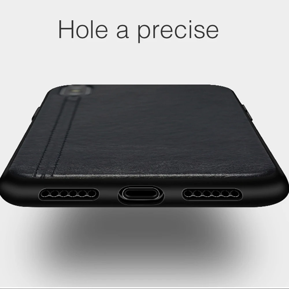 OTAO Retro PU Leather Case For iPhone XS MAX XR X 7 8 Plus Shockproof Cases Solid Color TPU Back Cover 6s 6 | Мобильные телефоны и