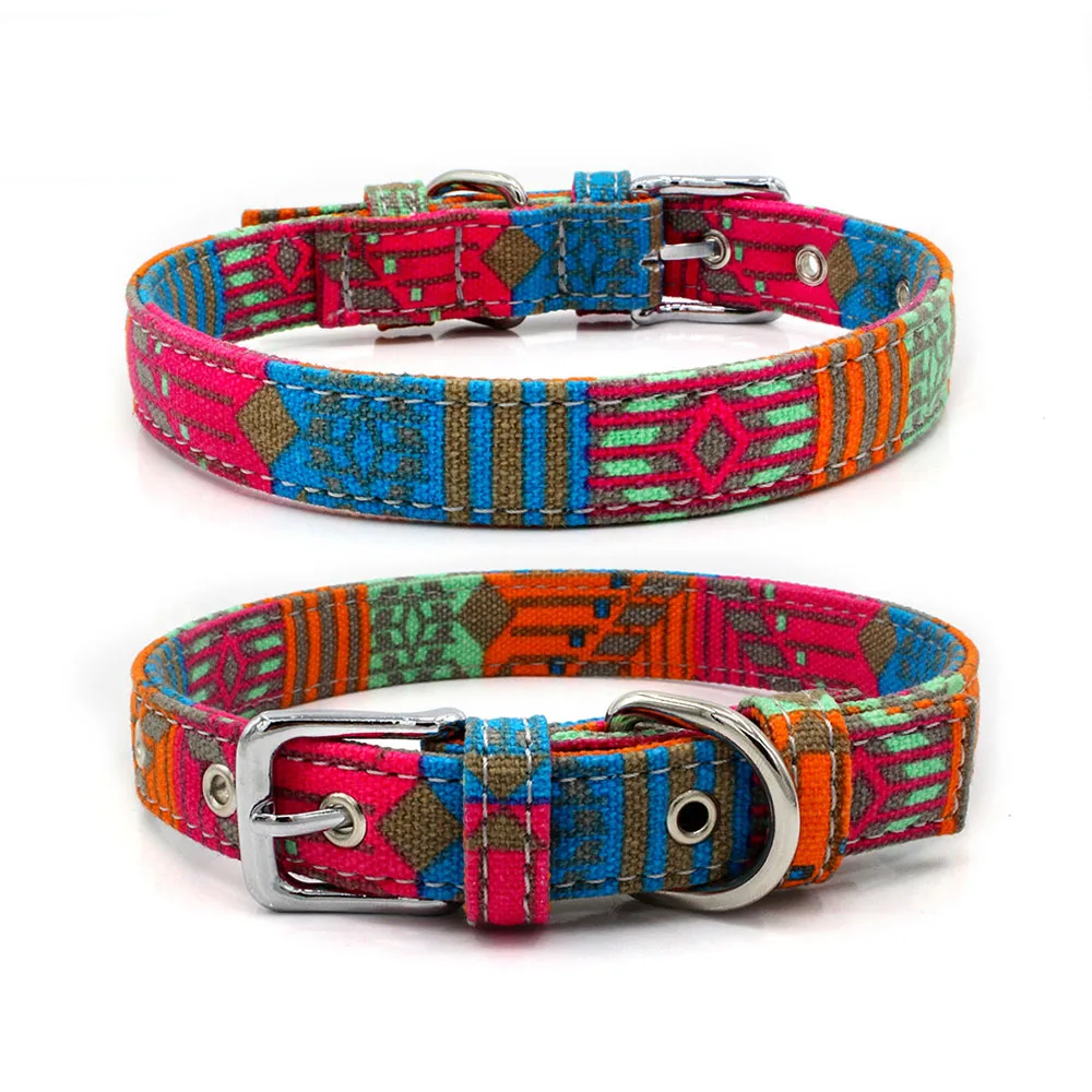Прочный и прочный двойной парусиновый ошейник для домашних животных