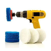 4 inch drill power brush tile scrubber scouring pads cleaning kit includes drill attachment heavy duty household cleaning tool