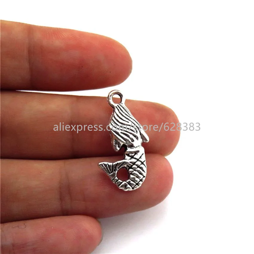 GLOWCAT 21686 винтажная Серебряная Смешанная подвеска рыбий хвост русалки ювелирные