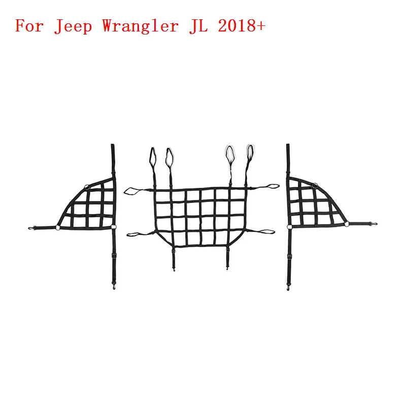 SHINEKA для Jeep Wrangler JK JL 2007- Автомобильный багажник Багажник на крыше грузовая корзина Trail Net для Wrangler JK JL аксессуары - Цвет: black 3 pcs JL