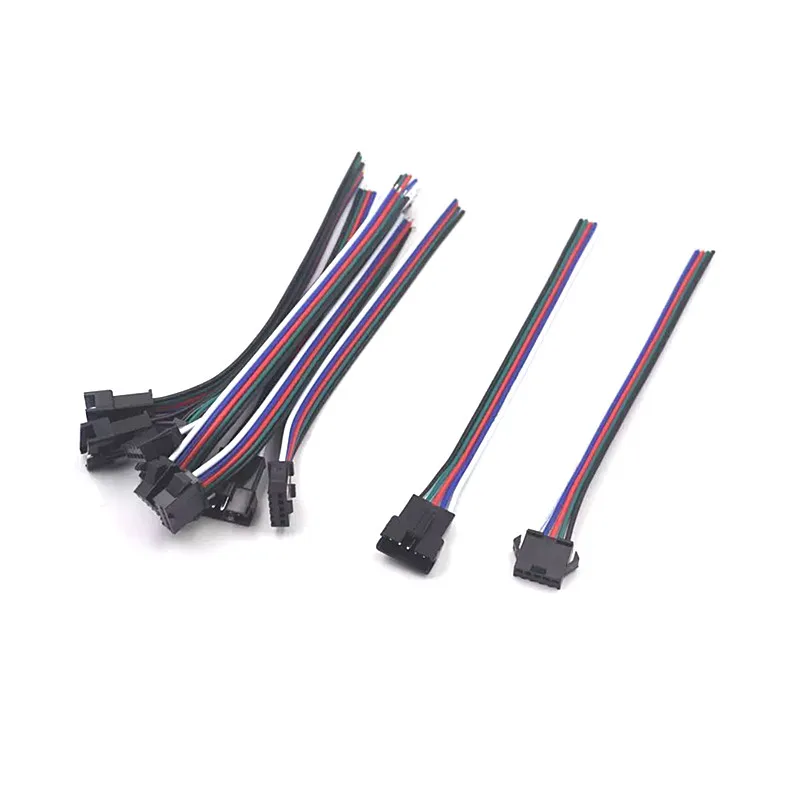Разъем светодиодной ленты 2pin 3pin 4pin 5pin WS2812B WS2812 5050 RGB RGBW светодиодные ленты светильник SM JST Мужской Женский Разъем провода кабель