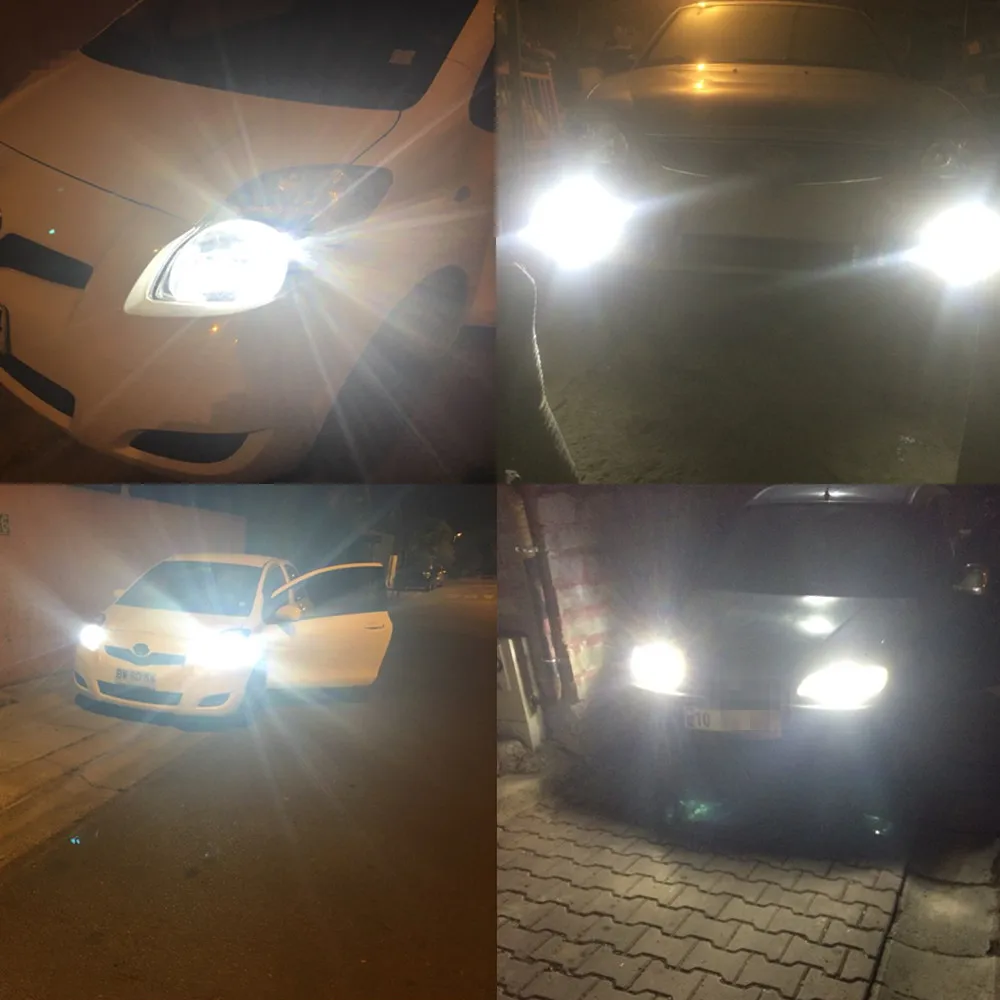 WLJH 2x White Car LED Lights EU H16 5202 PS24W 60W Chip Lens DRL Driving Fog Lamp Bulb Light 1000lm 10V - 30V | Автомобили и