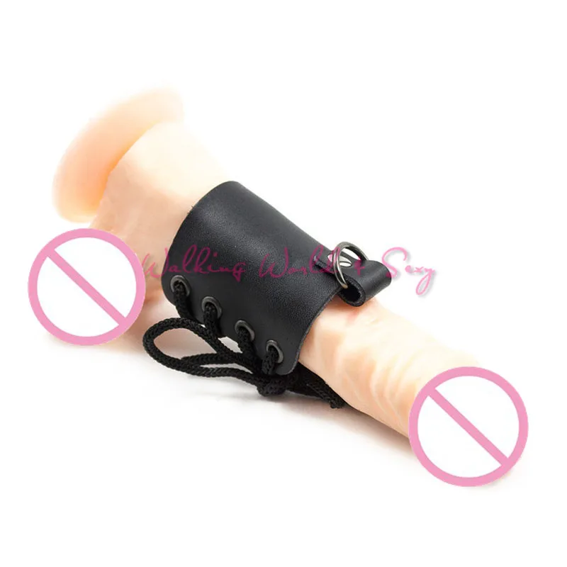 Подлинное кожаное кольцо для члена на шнуровке удлинитель растягиватель Время
