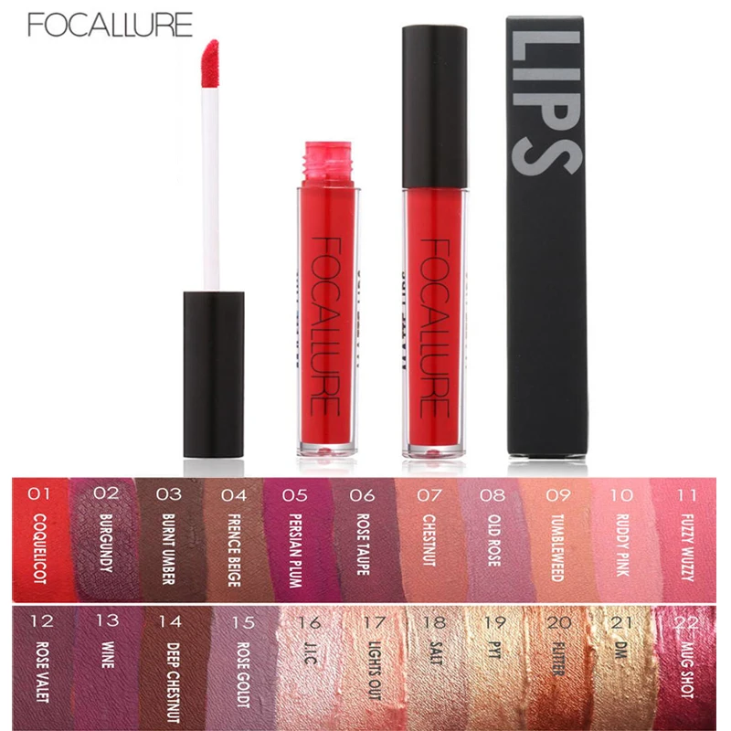 Помада focallure красная Вельветовая настоящая коричневая телесная косметика