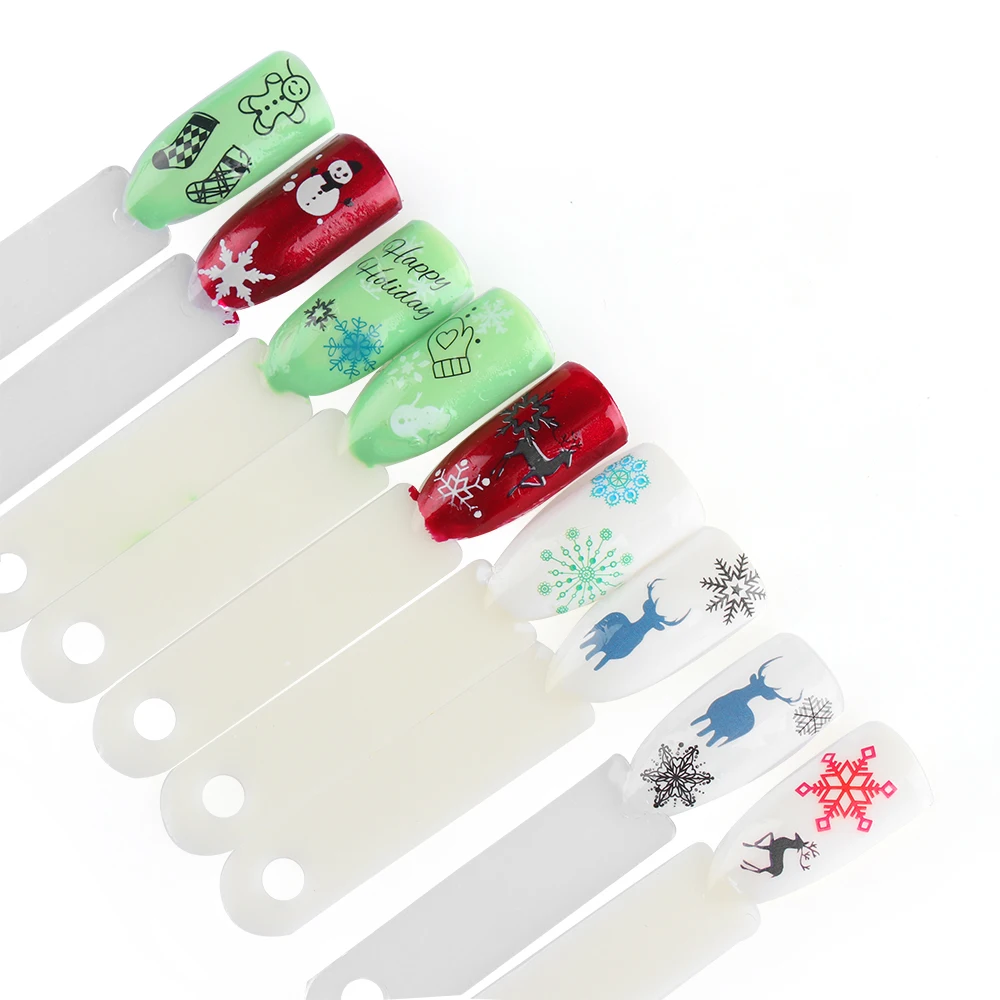 30 шт./компл. наклейки для дизайна ногтей белая Снежинка Рождественская наклейка