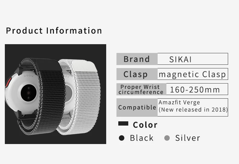 Ремешок для умных часов Amazfit Verge Hua mi 3 Xiaomi mi Verge lite фитнес-браслет быстросъемные аксессуары SIKAI