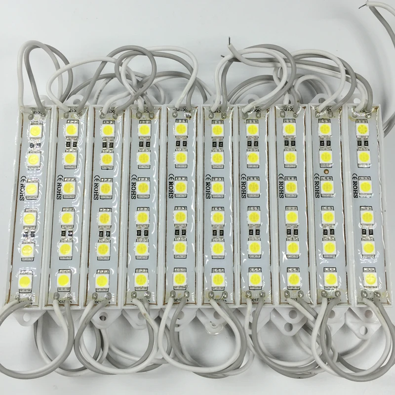 100 шт. DC 12 В 5050 SMD 6LED s LED модуль чистый белый Водонепроницаемый фотоэлемент для