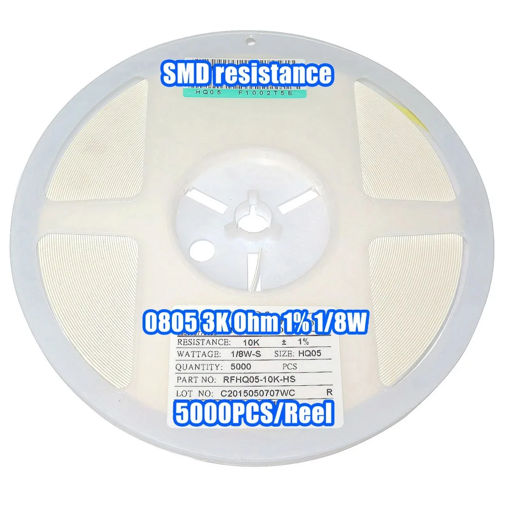 

1 Reel 0805 3k 3K Ohm 1% 1/8W SMD Resistance 5000PCS/Reel
