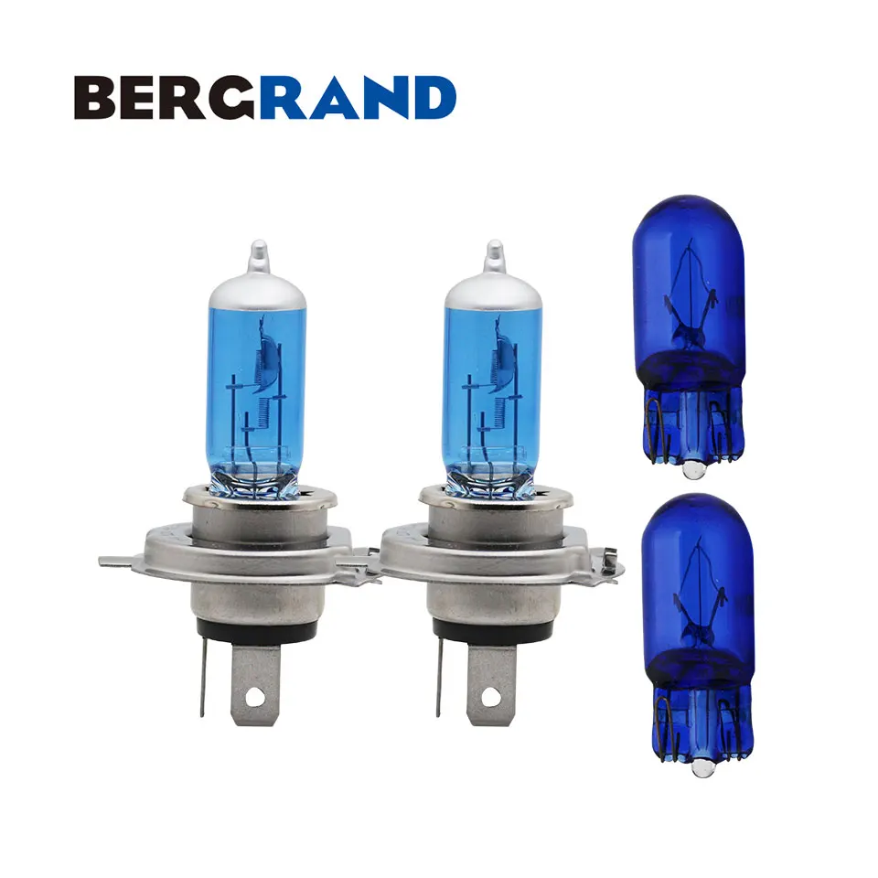 2 шт. H4 Галогенные лампы для автомобилей 12В 55 Вт Автомобильные 4300 К супер белый