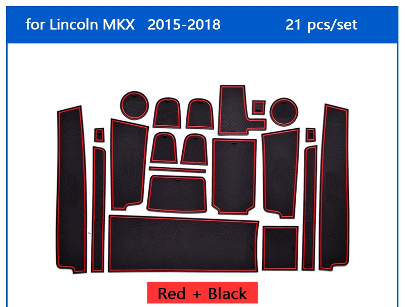 Для Lincoln MKX- г. Противоскользящие резиновые Чашка Подушки Салонные подложки 21 шт./компл. автомобильные аксессуары для укладки стикеры