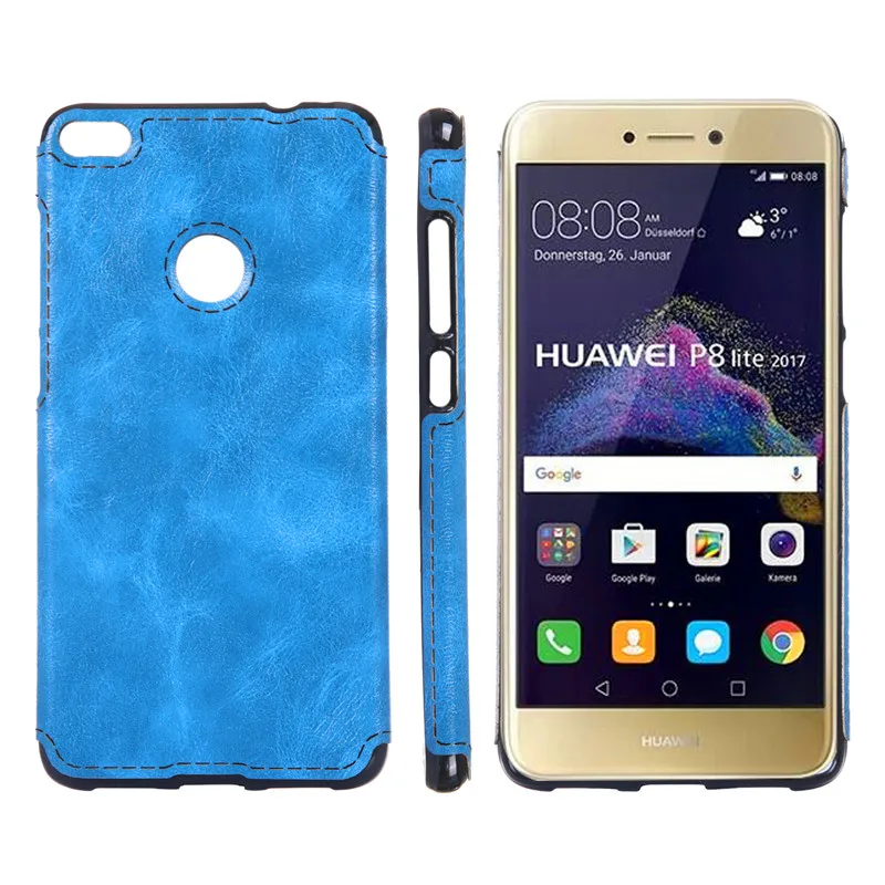 Huawei P8 Lite 2017 Case Colored Crazy Horse TPU+PC Leather Surface Soft Back Cover for Honor 8 |
