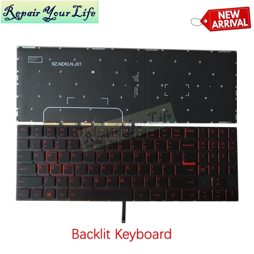 Новая клавиатура для ноутбука с подсветкой Lenovo Y7000 Y7000P американская красными