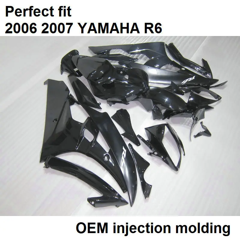 Обтекатель кузова мотоцикла комплект для YAMAHA YZF R6 2006 2007 черный Обтекатели 06 07 HZ15|kit