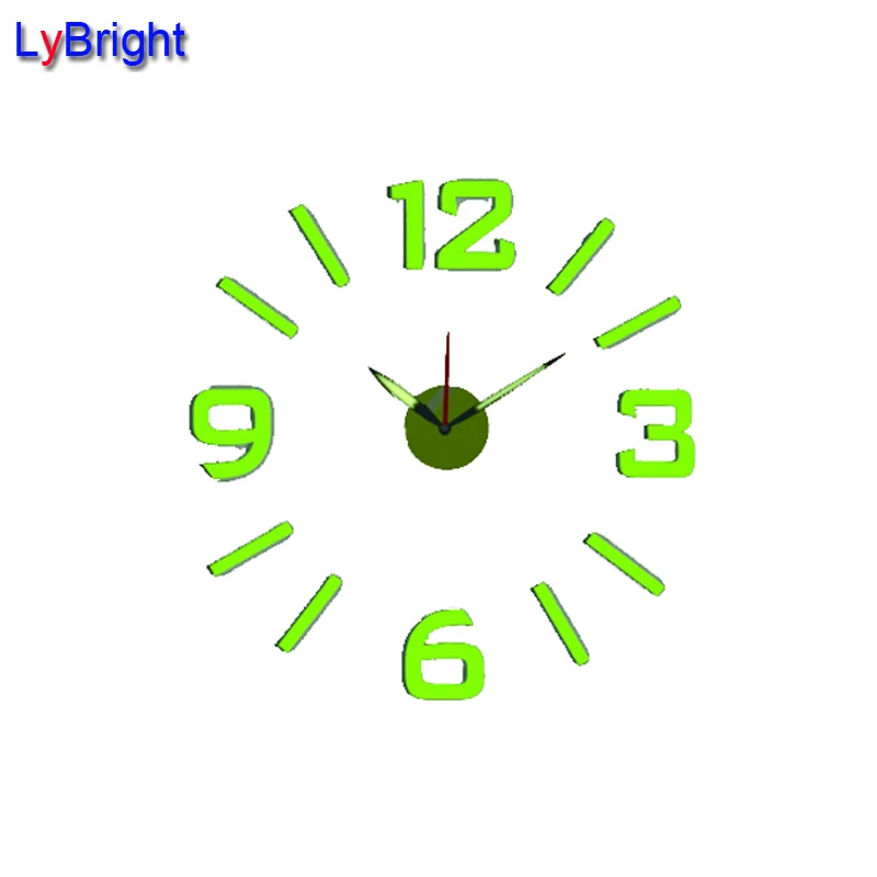 3D Большой Размер Украшения Настенные Часы часы кварцевые карманные градиент