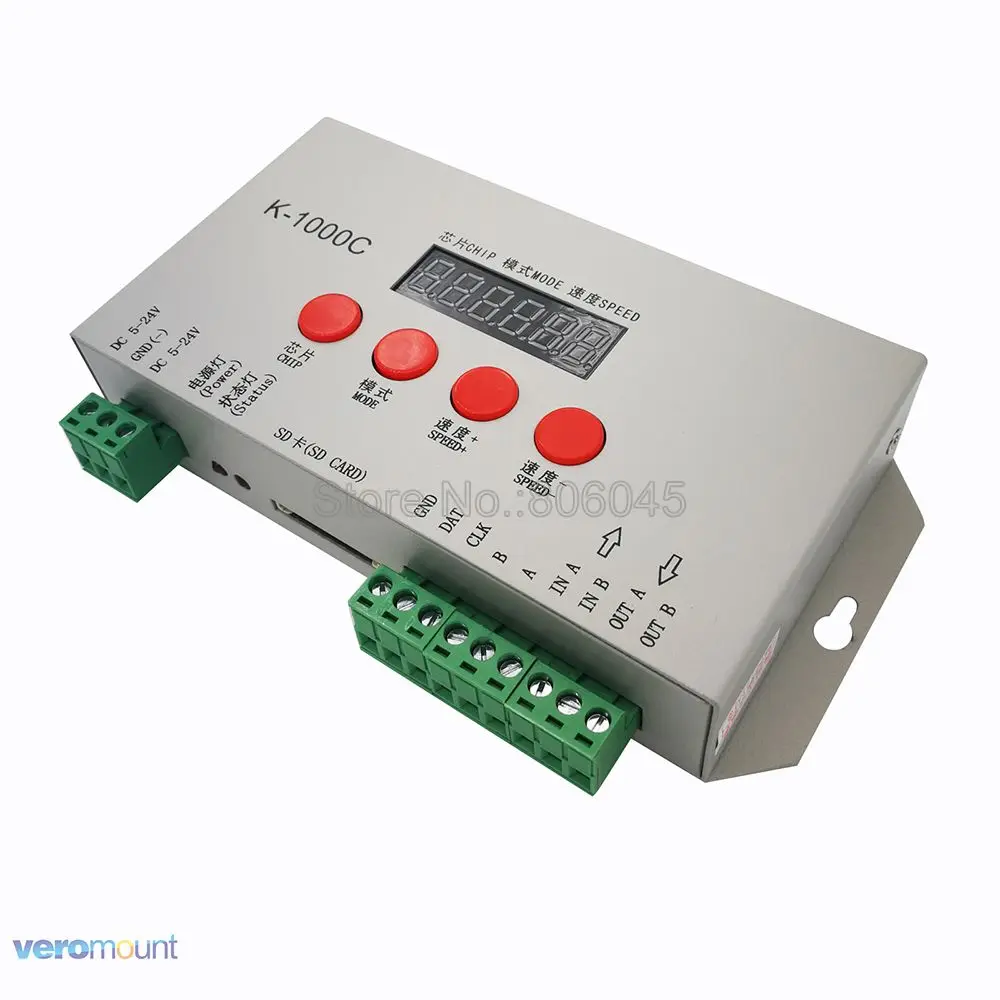 DC5V 12V 24V K-1000C (T-1000S обновленный) 2048 Пиксели Программируемый RGB светодиодный